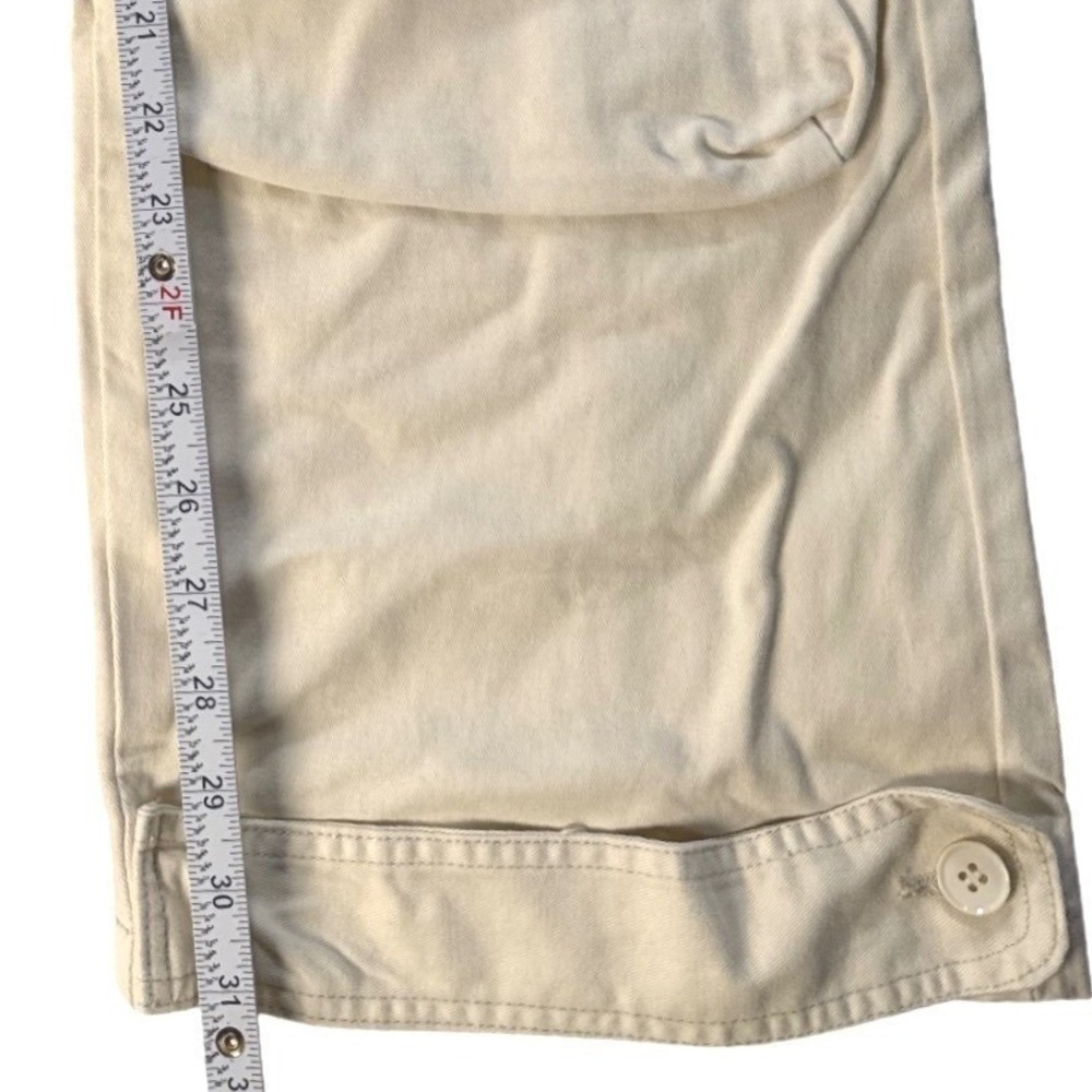 NWT Woven Oversized Winter‎ Ivory Weekender Cargo Pant Cotton Women's M 28-30 - Picture 5 of 10